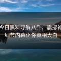 网曝今日黑料导航八卦，震撼神秘人细节内幕让你真相大白
