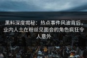 黑料深度揭秘：热点事件风波背后，业内人士在粉丝见面会的角色疯狂令人意外